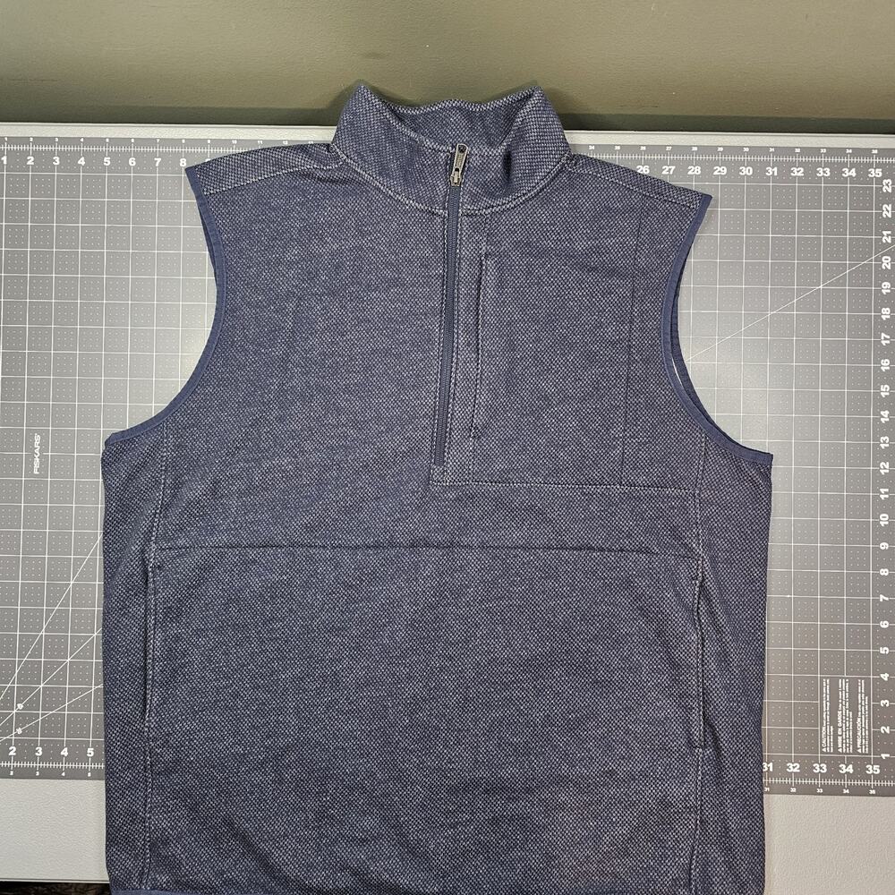 Duluth Trading Threshold Vest Mens XL Blue 1/4 Zip Fleece Workwear Golf Outdoor